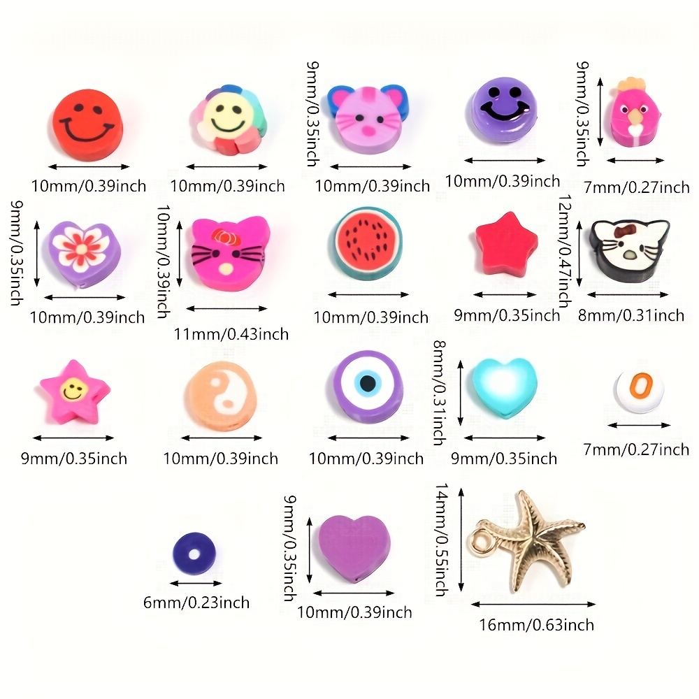 Polymer Clay Beads Loose Spacer Beads DIY Accessories Set Box